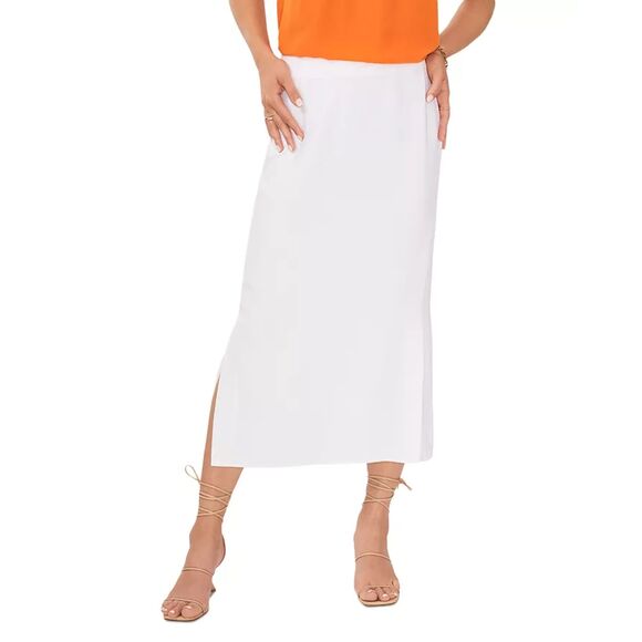 1 STATE Double‎ Slit Midi Skirt White Sz Small - Picture 1 of 5